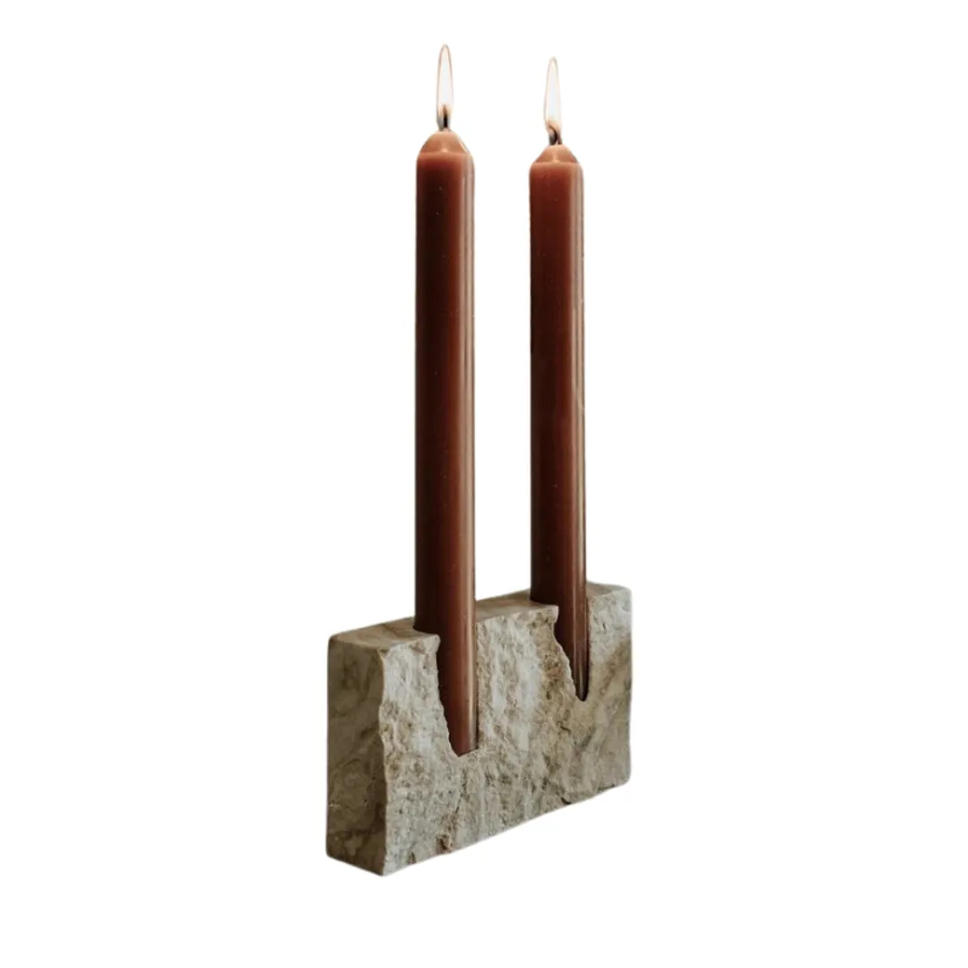 Porta Velas Travertino - 02 Modelos