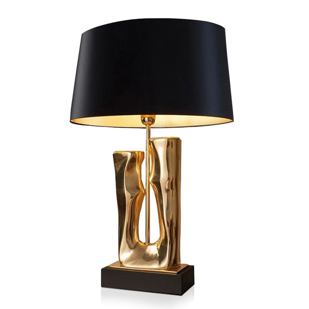 Luminária de mesa Rocha Dourada - design contemporâneo