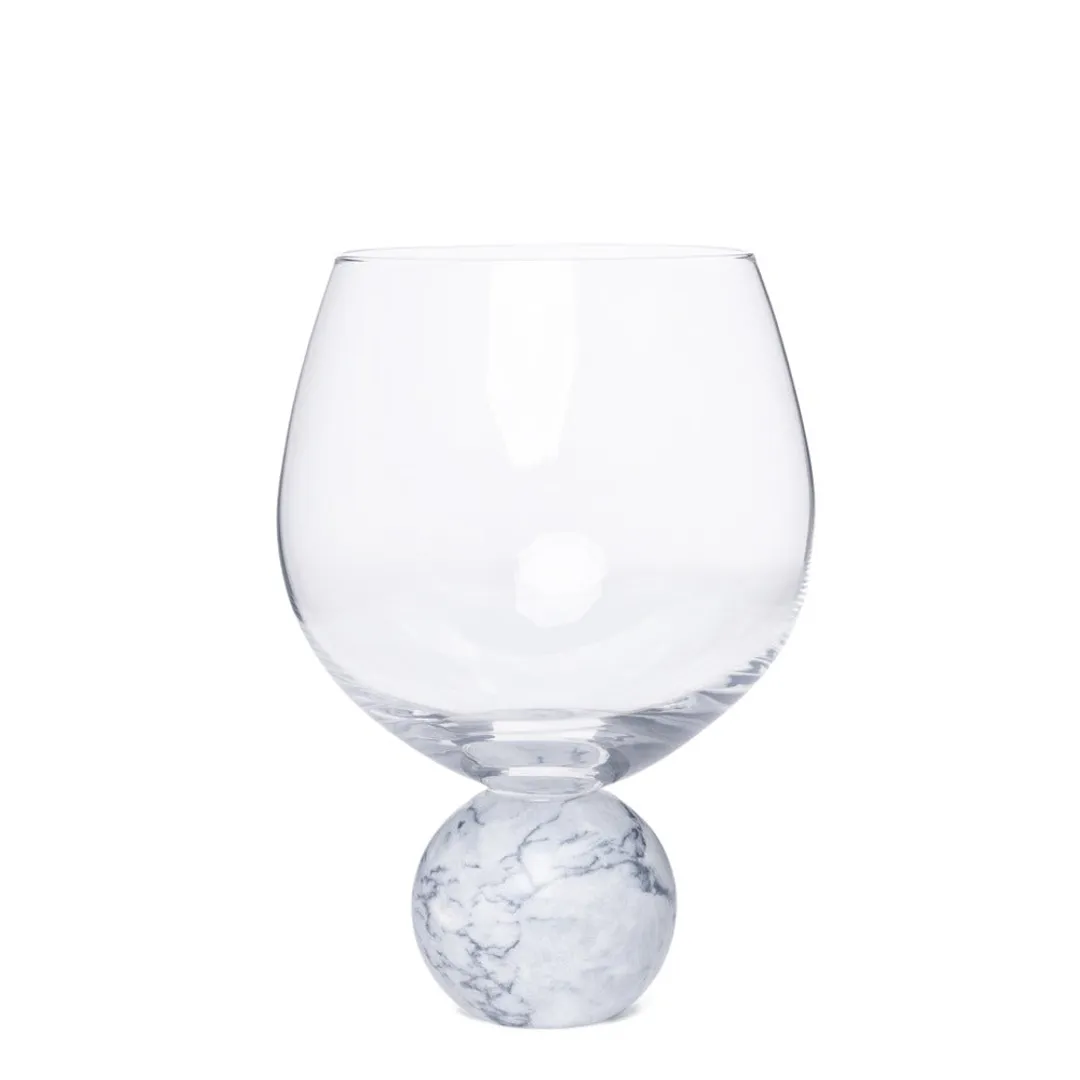 Jogo 2pcs Taças para Gin em mármore branco e cristal - 640ml