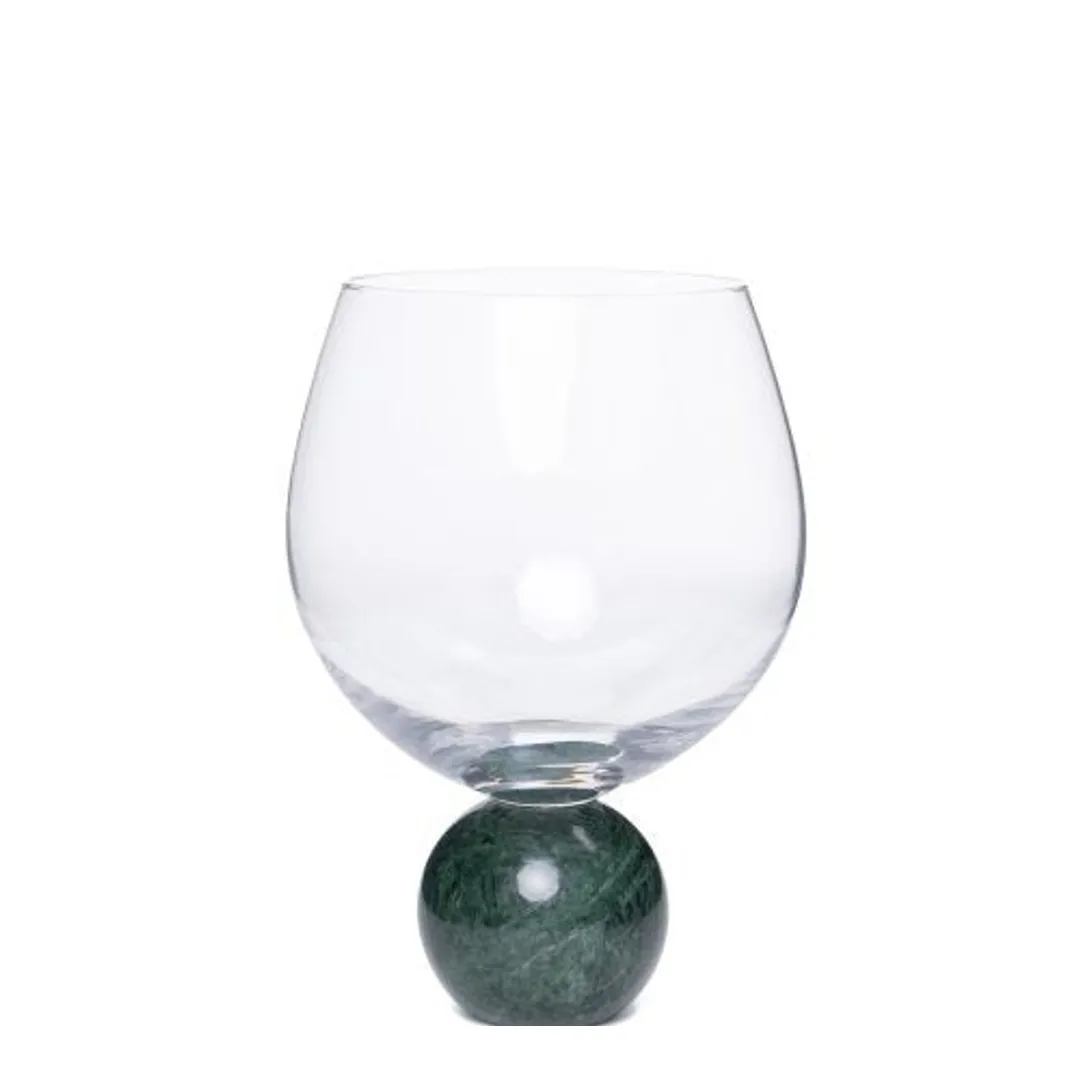 Jogo 2 Pcs – Taças para Gin em mármore verde e cristal - 640ml