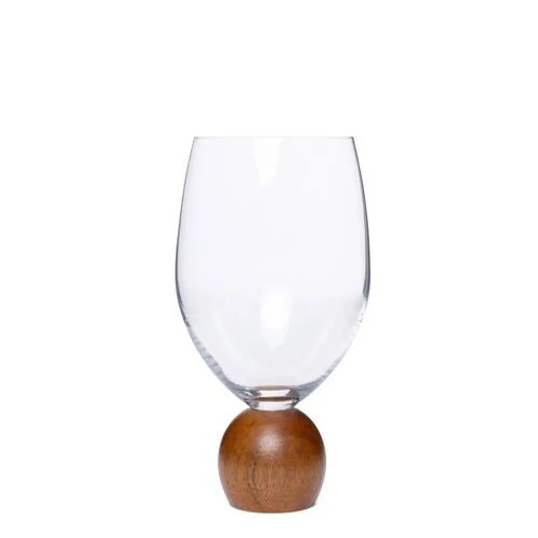 Jogo 2pcs Taças para Vinho em madeira acácia e cristal - 520ml