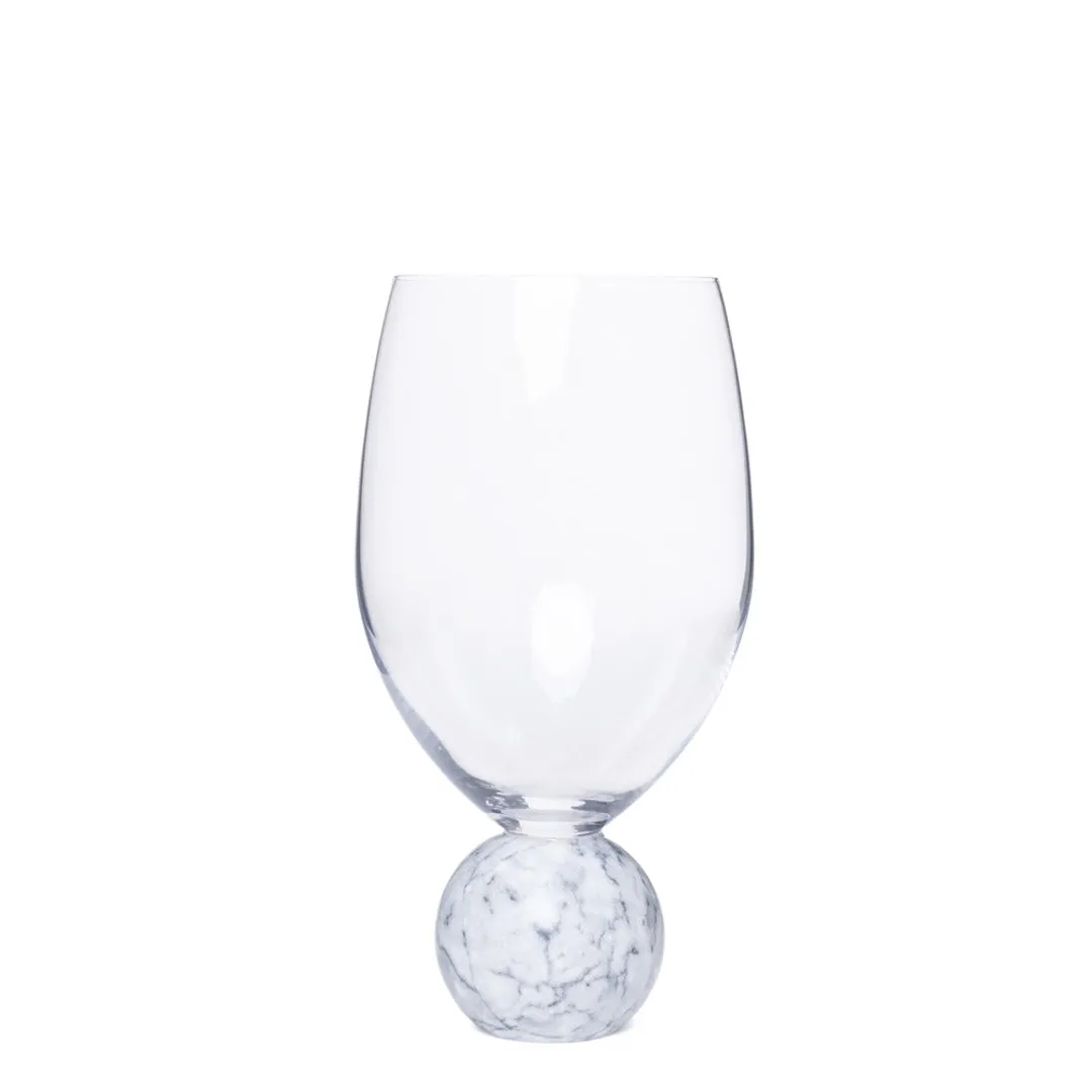 Jogo 2pcs Taças para Vinho em mármore branco e cristal - 520ml