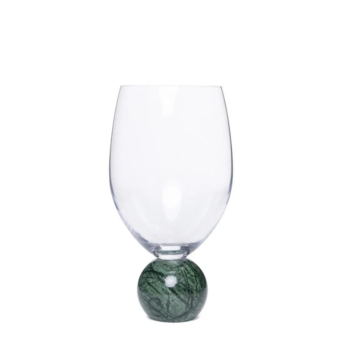 Jogo 2pcs Taças para Vinho em mármore verde e cristal - 520ml