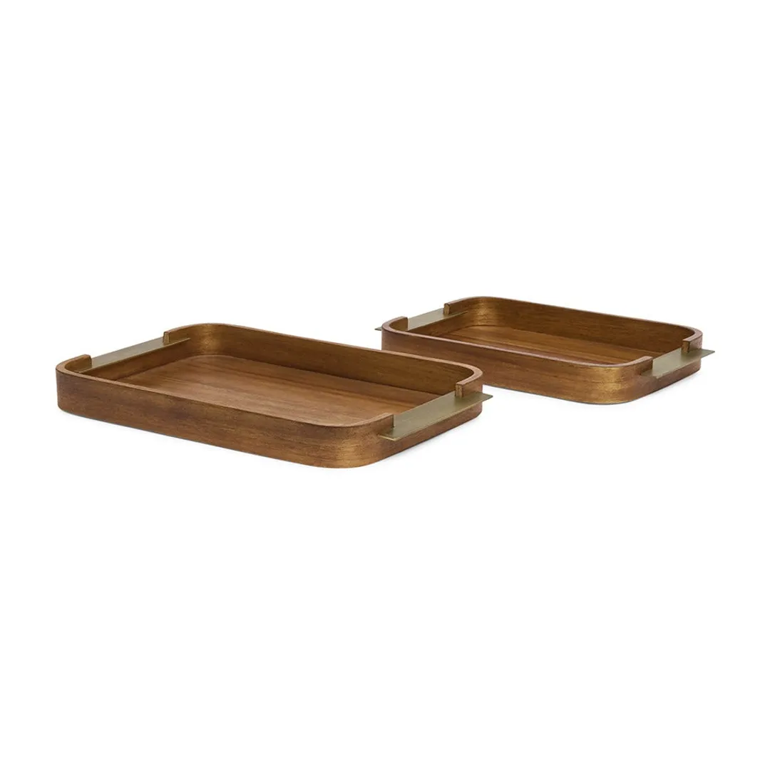 Kit Bandejas em Mdf e Metal - 2pcs