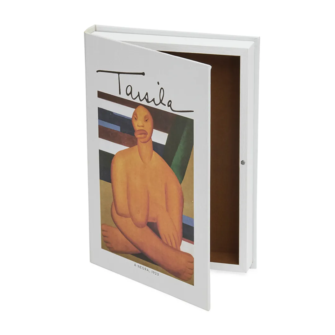 Livro caixa em mdf e canvas Tarsila - A Negra
