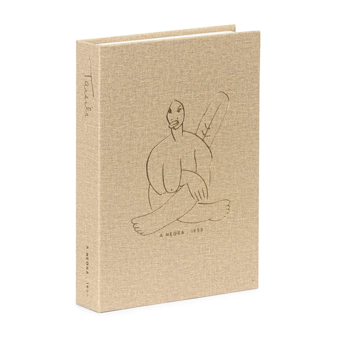 Livro caixa em mdf e pu linho Tarsila - A Negra