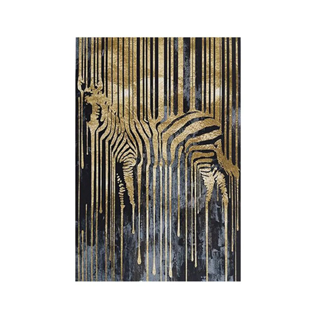 Tela Zebra abstrata gold - Impressão em Canvas