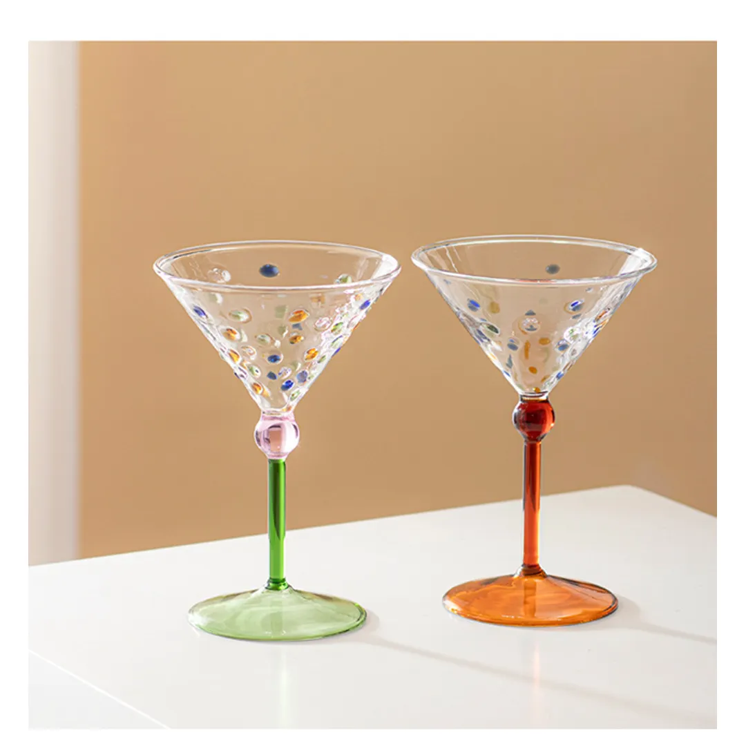 Taças Cocktail em vidro Bolinhas - 02 Cores