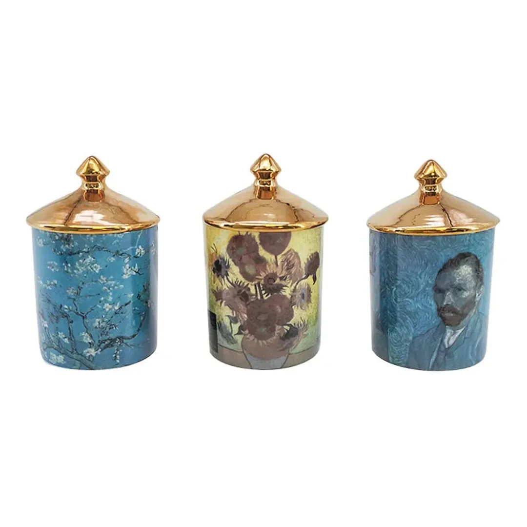 Porta Velas/Objetos Van Gogh - em porcelana